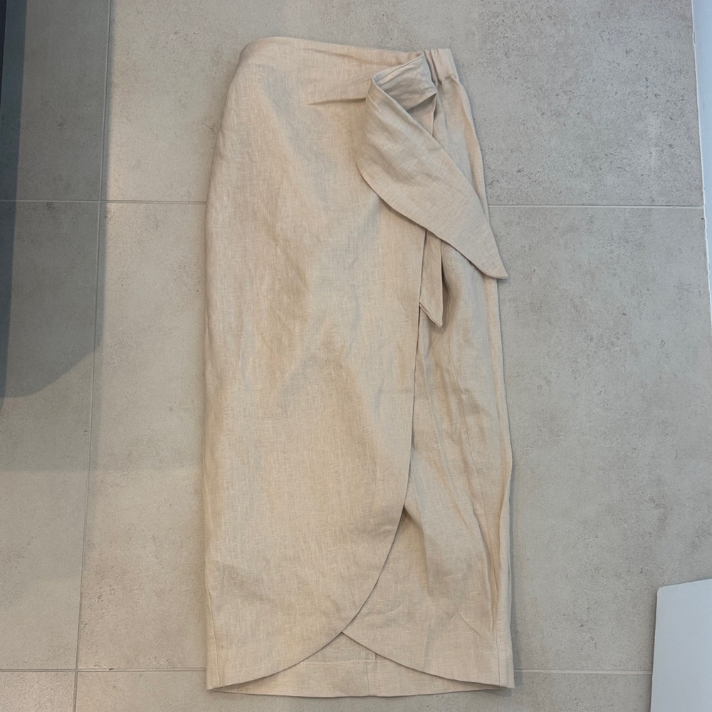 Mango Beige linen skirt